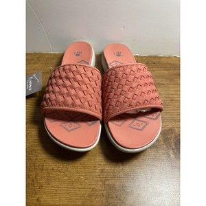 BEARPAW Delphine Woven Slide in Coral - Size 8